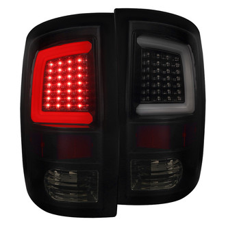 Spec-D® - Driver and Passenger Side Gloss Black/Smoke Fiber Optic LED Tail Lights