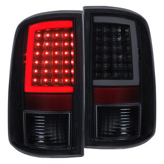 Spec-D® - Driver and Passenger Side Black/Smoke C-Bar Fiber Optic LED Tail Lights