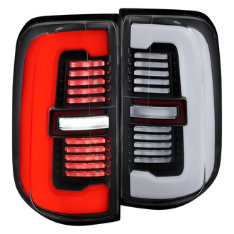 Spec-D® - Driver and Passenger Side Matte Black Sequential Fiber Optic LED Tail Lights