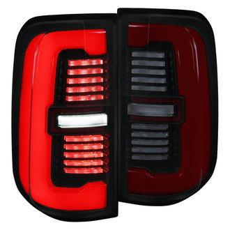 Spec-D® - Driver and Passenger Side Black/Smoke Sequential Fiber Optic LED Tail Lights