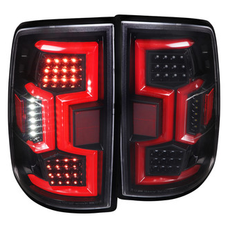 Spec-D® - Driver and Passenger Side Gloss Black Sequential Fiber Optic LED Tail Lights