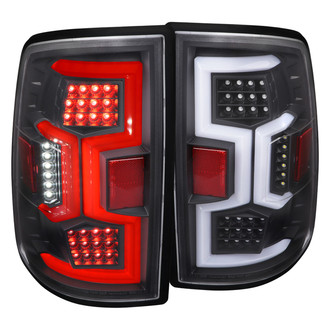 Spec-D® - Driver and Passenger Side Gloss Black Sequential Fiber Optic LED Tail Lights