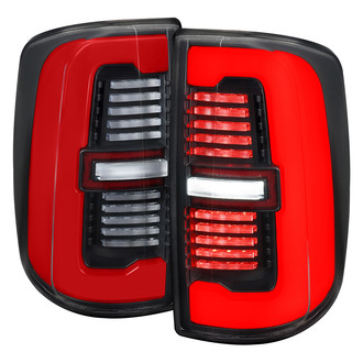 Spec-D® - Driver and Passenger Side Matte Black Sequential Fiber Optic LED Tail Lights