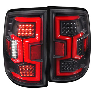 Spec-D® - Driver and Passenger Side Matte Black Sequential Fiber Optic LED Tail Lights