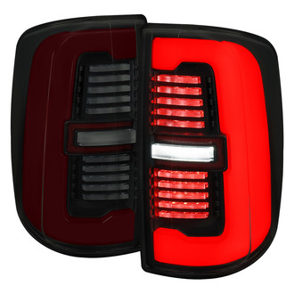 Spec-D® - Driver and Passenger Side Black/Smoke Sequential Fiber Optic LED Tail Lights