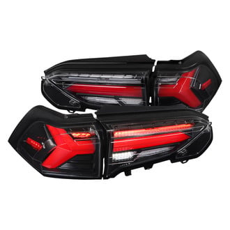 Spec-D® - Driver and Passenger Side Gloss Black Sequential Fiber Optic LED Tail Lights