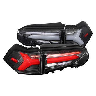 Spec-D® - Driver and Passenger Side Matte Black Sequential Fiber Optic LED Tail Lights