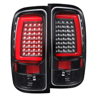 Spec-D® - Driver and Passenger Side Gloss Black Fiber Optic LED Tail Lights