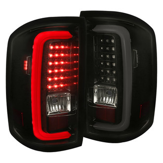 Spec-D® - Driver and Passenger Side Gloss Black/Smoke Fiber Optic LED Tail Lights