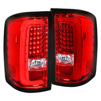 Spec-D® - Driver and Passenger Side Chrome/Red Fiber Optic LED Tail Lights