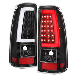 Spec-D® - Driver and Passenger Side Black C-Bar Fiber Optic LED Tail Lights