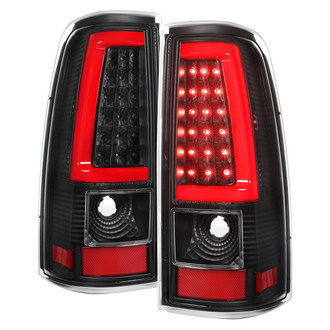 Spec-D® - Driver and Passenger Side Black C-Bar Fiber Optic LED Tail Lights