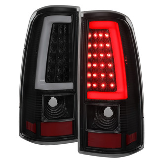 Spec-D® - Driver and Passenger Side Black C-Bar Fiber Optic LED Tail Lights