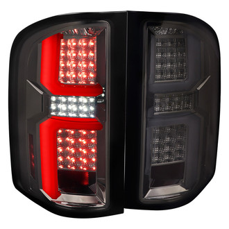 Spec-D® - Driver and Passenger Side Chrome/Smoke Fiber Optic LED Tail Lights