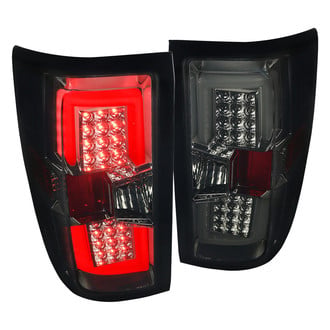 Spec-D® - Driver and Passenger Side Chrome/Smoke Fiber Optic LED Tail Lights