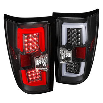 Spec-D® - Driver and Passenger Side Black Fiber Optic LED Tail Lights