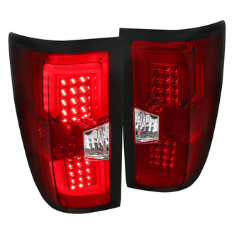 Spec-D® - Driver and Passenger Side Chrome/Red Fiber Optic LED Tail Lights