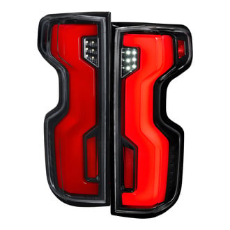 Spec-D® - Driver and Passenger Side Glossy Black Sequential Fiber Optic LED Tail Lights