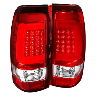 Spec-D® - Driver and Passenger Side Chrome/Red Fiber Optic LED Tail Lights