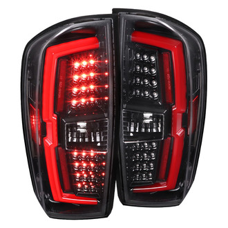Spec-D® - Driver and Passenger Side Gloss Black Fiber Optic LED Tail Lights