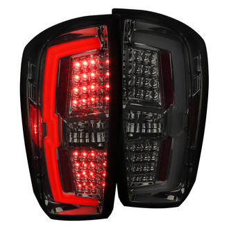 Spec-D® - Driver and Passenger Side Chrome/Smoke Fiber Optic LED Tail Lights