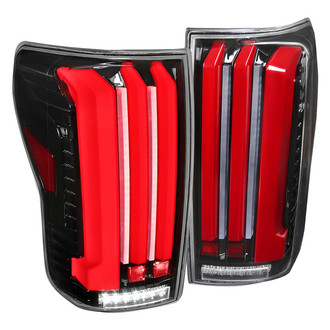 Spec-D® - Driver and Passenger Side Gloss Black Sequential Fiber Optic LED Tail Lights