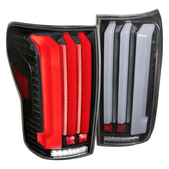 Spec-D® - Driver and Passenger Side Matte Black Sequential Fiber Optic LED Tail Lights