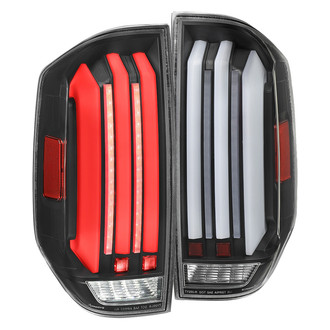 Spec-D® - Driver and Passenger Side Matte Black Sequential Fiber Optic LED Tail Lights