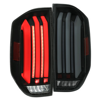 Spec-D® - Driver and Passenger Side Matte Black Sequential Fiber Optic LED Tail Lights