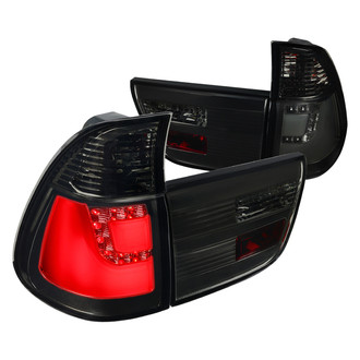 Spec-D® - Driver and Passenger Side Black/Smoke Fiber Optic LED Tail Lights