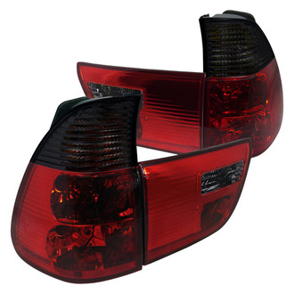 Spec-D® - Driver and Passenger Side Chrome Red/Smoke Euro Tail Lights