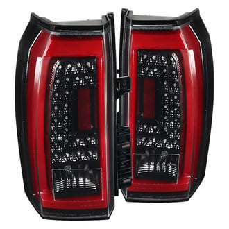 Spec-D® - Driver and Passenger Side Gloss Black Fiber Optic LED Tail Lights
