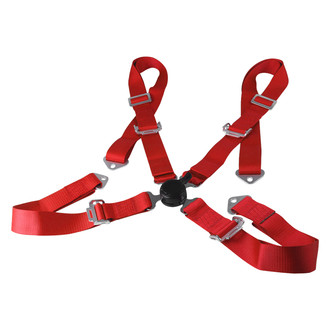 Spec-D® - 4-Point Camlock Red Racing Seat Harness Set