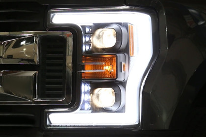 Spec-D® - Driver and Passenger Side Chrome Switchback LED DRL Bar Projector Headlights, Installation
