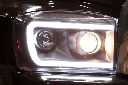 Spec-D® - Driver and Passenger Side Chrome Switchback LED DRL Bar Projector Headlights, Installation