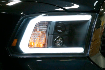Spec-D® - Driver and Passenger Side Chrome LED DRL Bar Projector Headlights, Installation