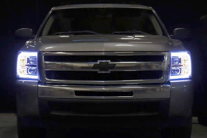 Spec-D® - Driver and Passenger Side Chrome LED DRL Bar Projector Headlights, Installation