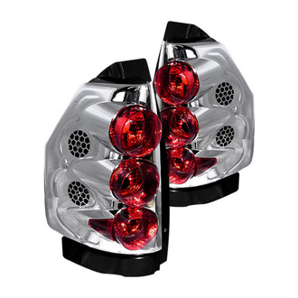 Spec-D® - Driver and Passenger Side Chrome/Red Euro Tail Lights