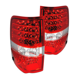 Spec-D® - Driver and Passenger Side Chrome/Red LED Tail Lights