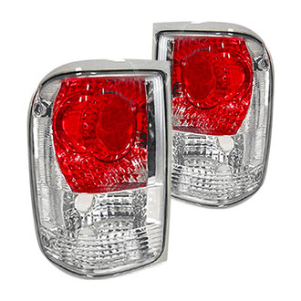 Spec-D® - Driver and Passenger Side Chrome/Red Euro Tail Lights