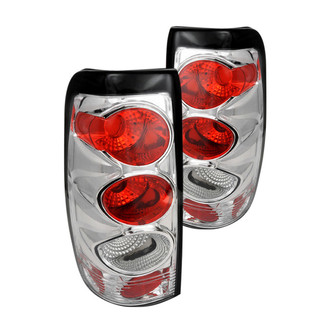 Spec-D® - Driver and Passenger Side Chrome/Red Euro Tail Lights