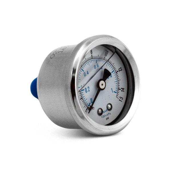 Spectre Performance® - Fuel Pressure Gauge with Inline Fitting, 15 PSI