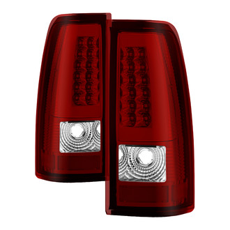 Spyder® - Driver and Passenger Side Chrome/Red Fiber Optic LED Tail Lights
