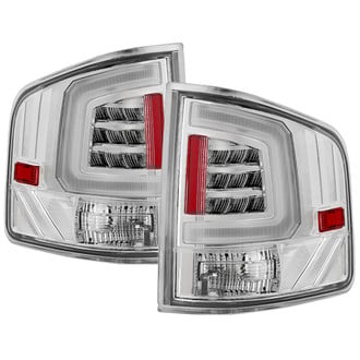 Spyder® - Driver and Passenger Side Chrome/Red Fiber Optic LED Tail Lights
