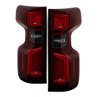 Spyder® - Driver and Passenger Side Chrome Red/Smoke Fiber Optic LED Tail Lights