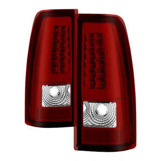 Spyder® - Driver and Passenger Side Chrome/Red Fiber Optic LED Tail Lights
