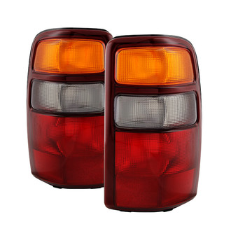 Spyder® - Driver and Passenger Side Chrome Red/Amber Factory Style Tail Lights