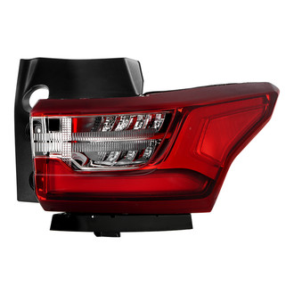 Spyder® - Passenger Side Outer Chrome/Red Factory Style Fiber Optic LED Tail Light