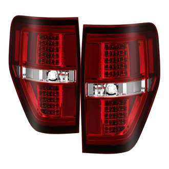 Spyder® - Driver and Passenger Side Chrome/Red Fiber Optic LED Tail Lights