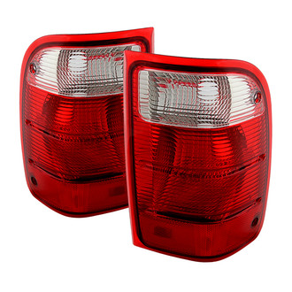 Spyder® - Driver and Passenger Side Chrome/Red Factory Style Tail Lights